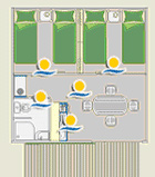 Plan du chalet confort du camping le plan d'eau
