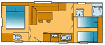 Plan du mobilhome avec lits jumeaux Plan du mobilhome avec lits jumeaux