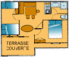 Plan du chalet 6 places du camping le plan d'eau