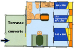 Plan du chalet du camping le plan d'eau